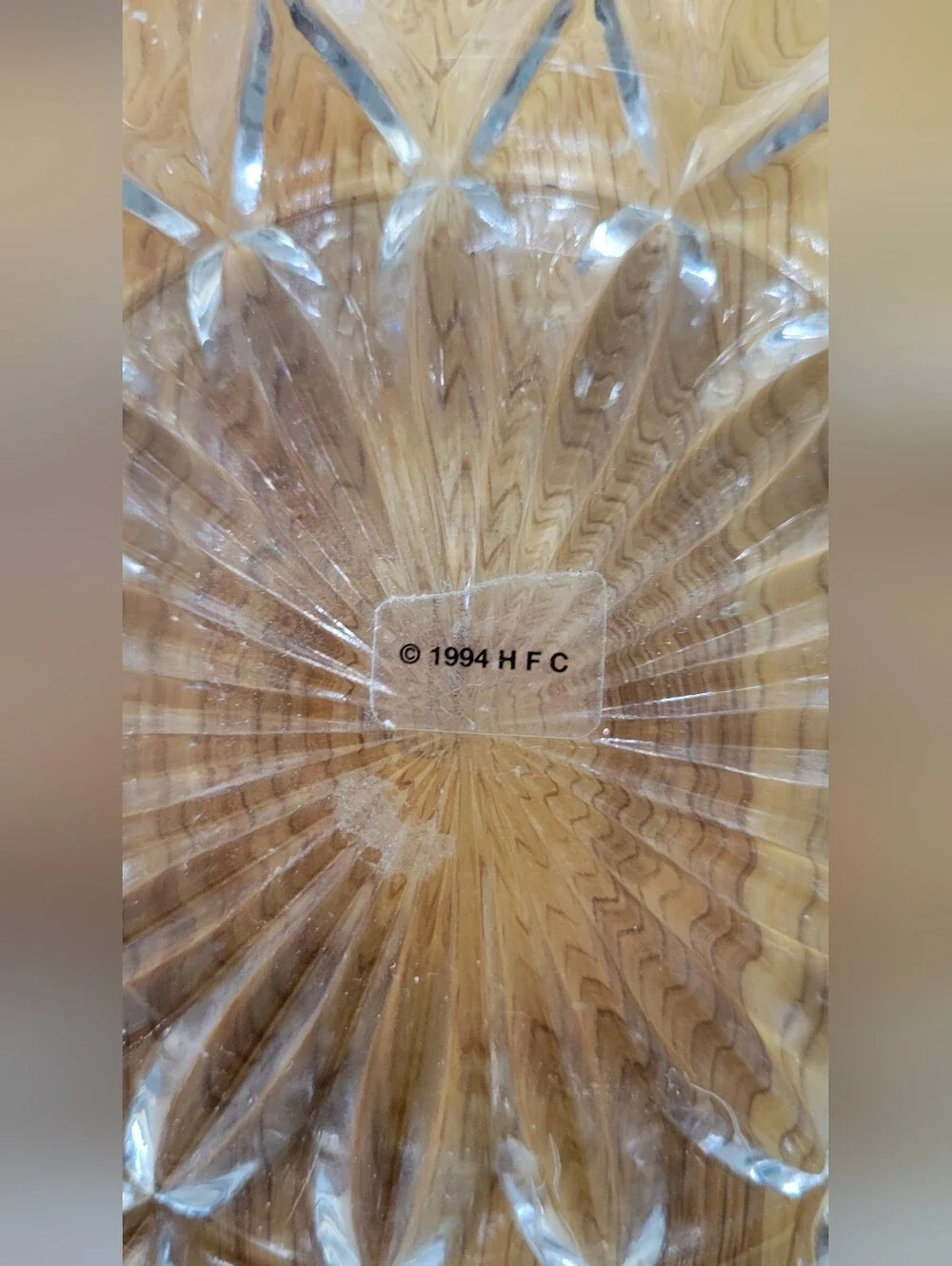 Clear Glass Decorative Bowl - Classic Cut Pattern